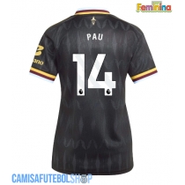 Camisa de time de futebol Aston Villa Pau Torres #14 Replicas 2º Equipamento Feminina 2026-27 Manga Curta